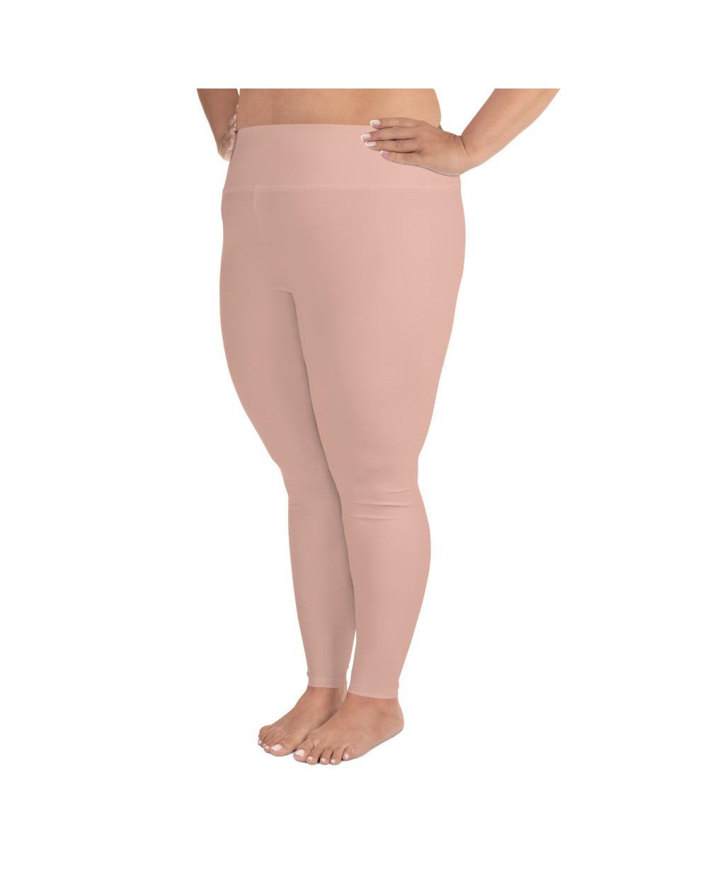 Women's nude plus size leggings front view