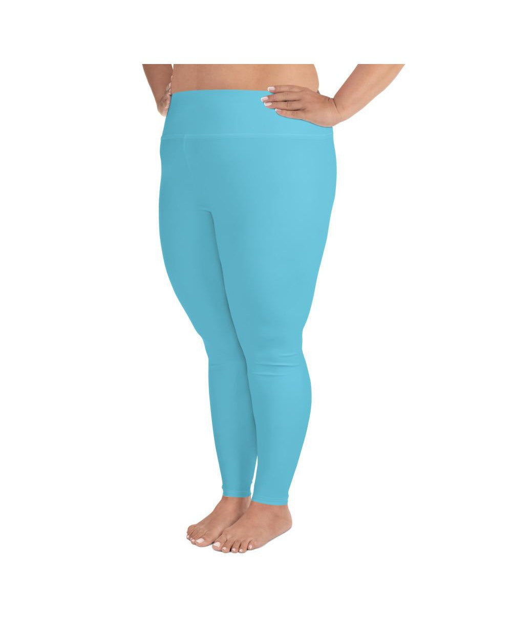 Solid Baby Blue Plus Size Leggings
