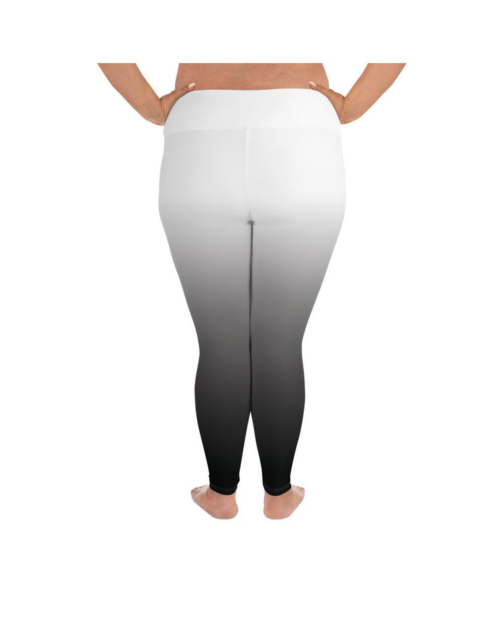 Ombre White to Black Plus Size Leggings | GearBunch