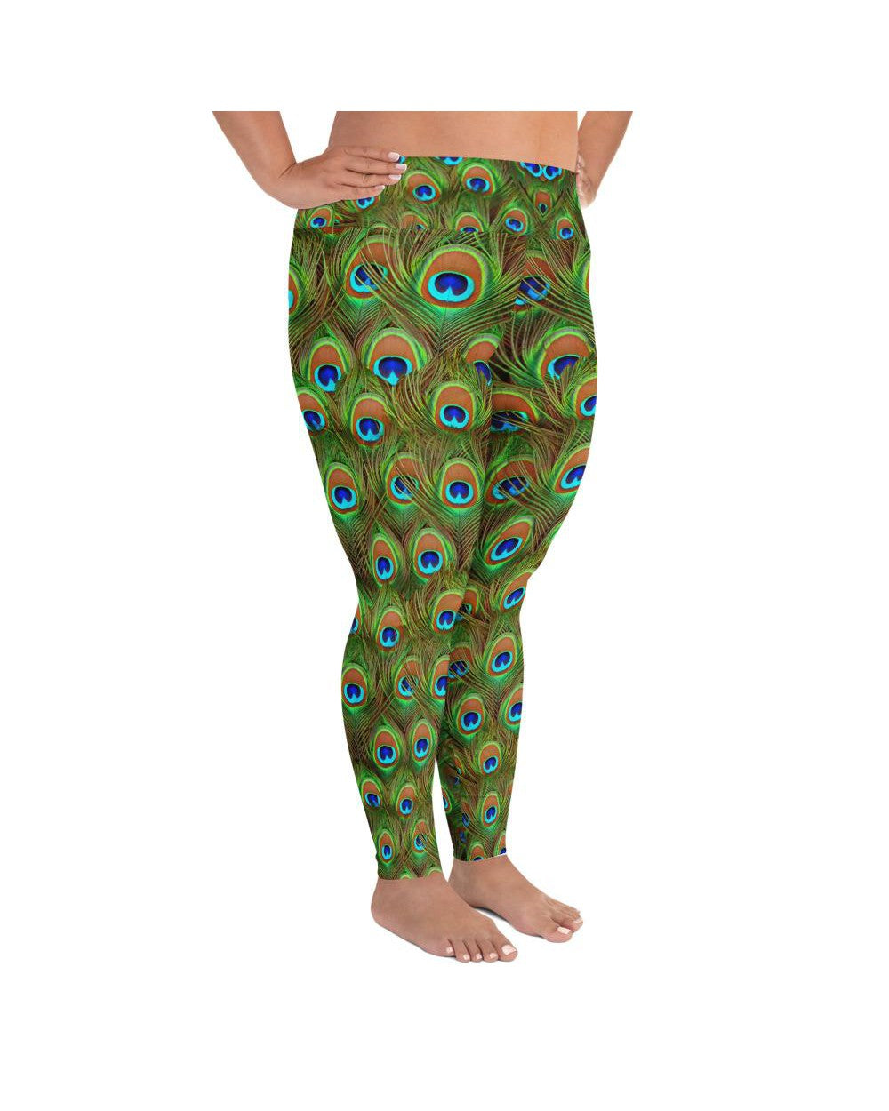 Peacock Feathered Plus Size Leggings