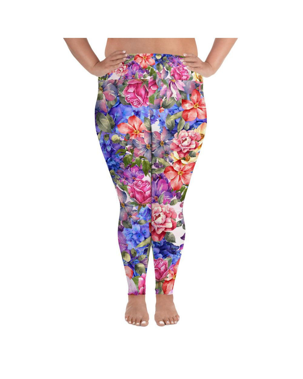 Colorful Floral Plus Size Leggings | GearBunch