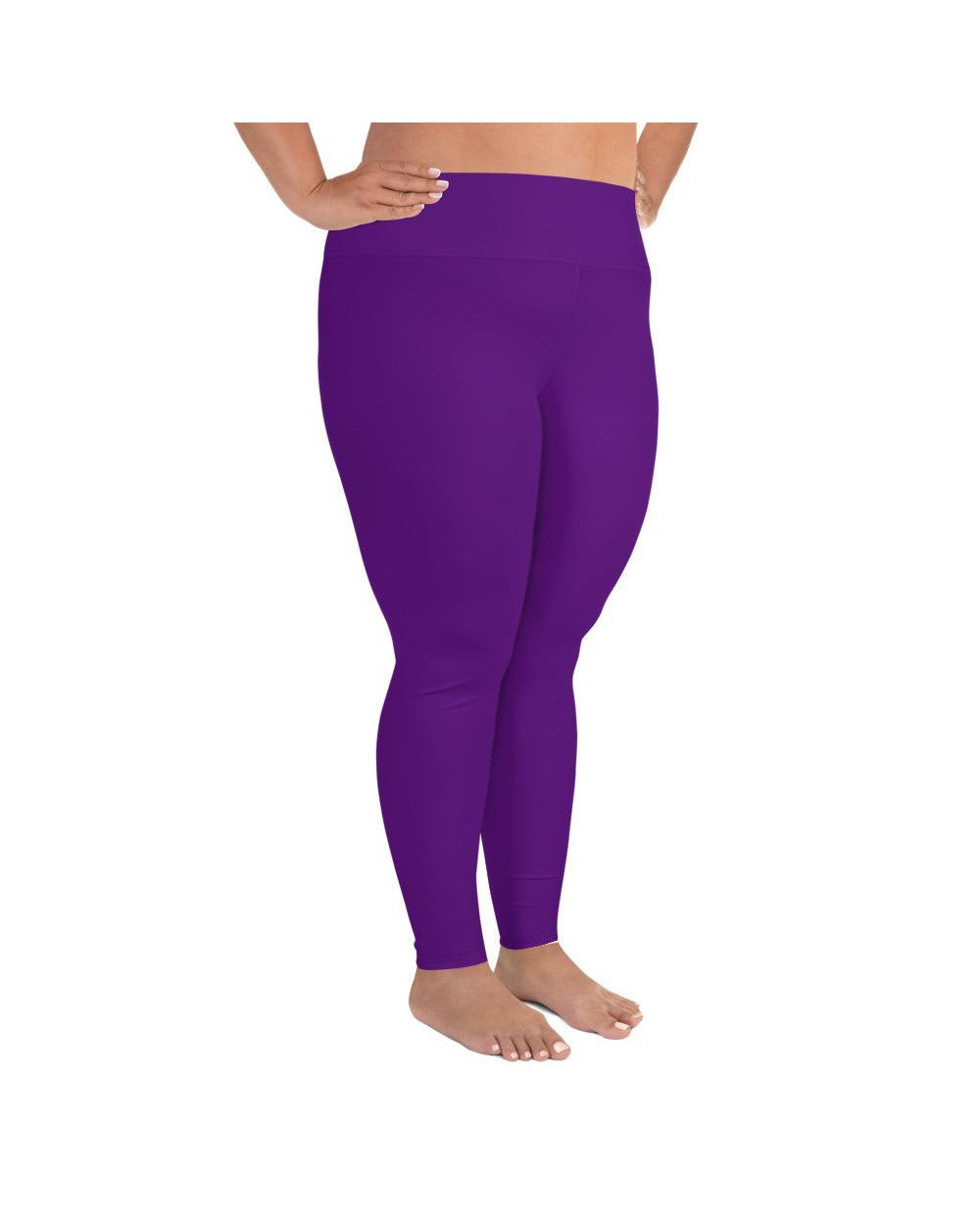Solid Deep Purple Plus Size Leggings | GearBunch