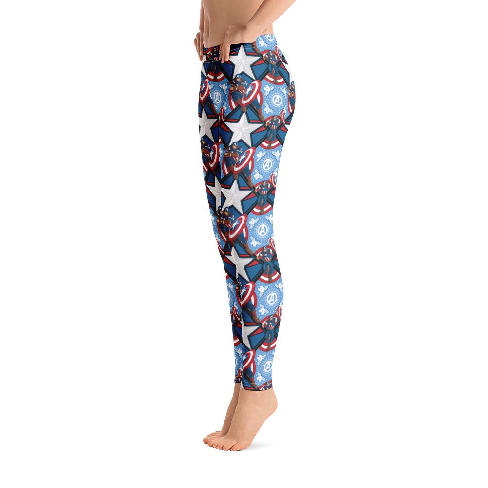 Captain America Pattern Leggings | GearBunch