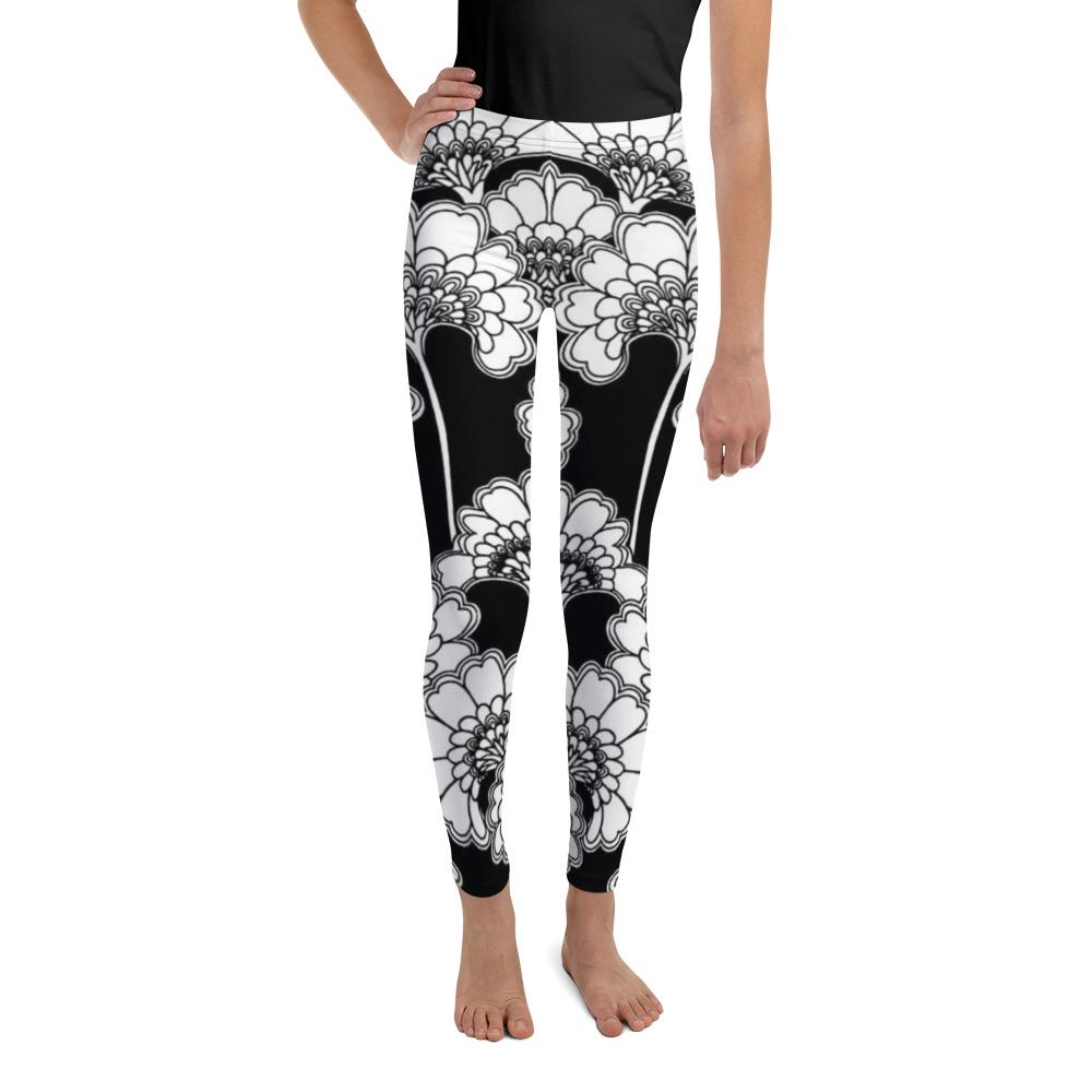 Japanese Floral Youth Leggings Gearbunch