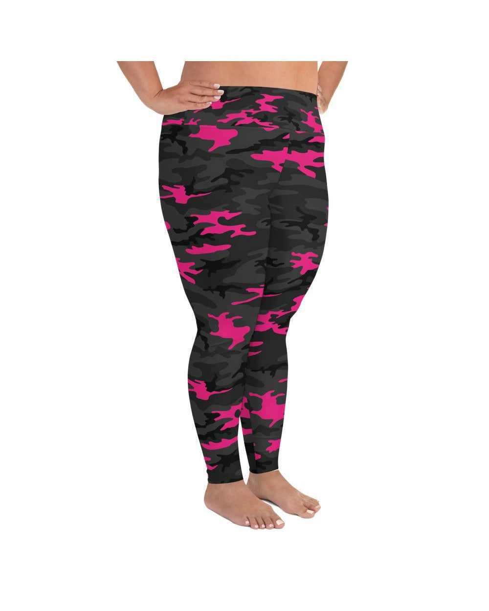Dark Pink Camo Plus Size Leggings | GearBunch