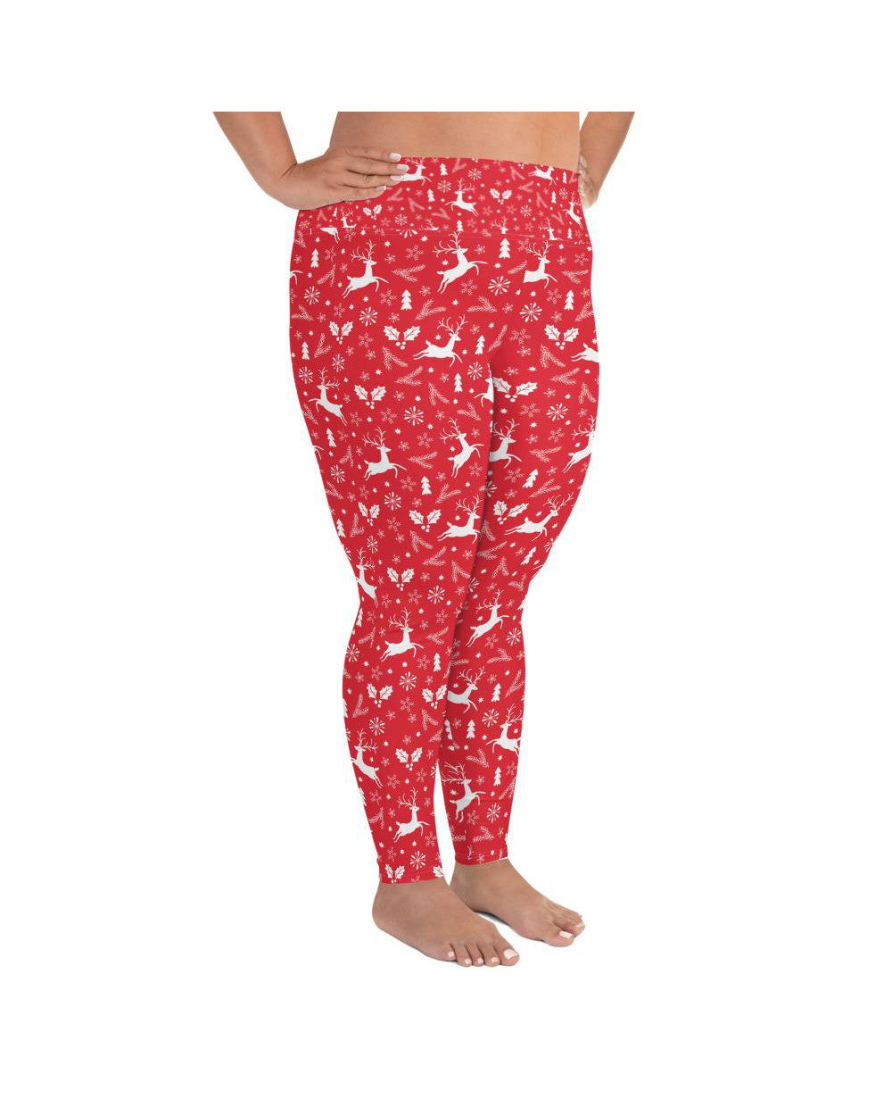 Red Reindeer Plus Size Leggings | GearBunch