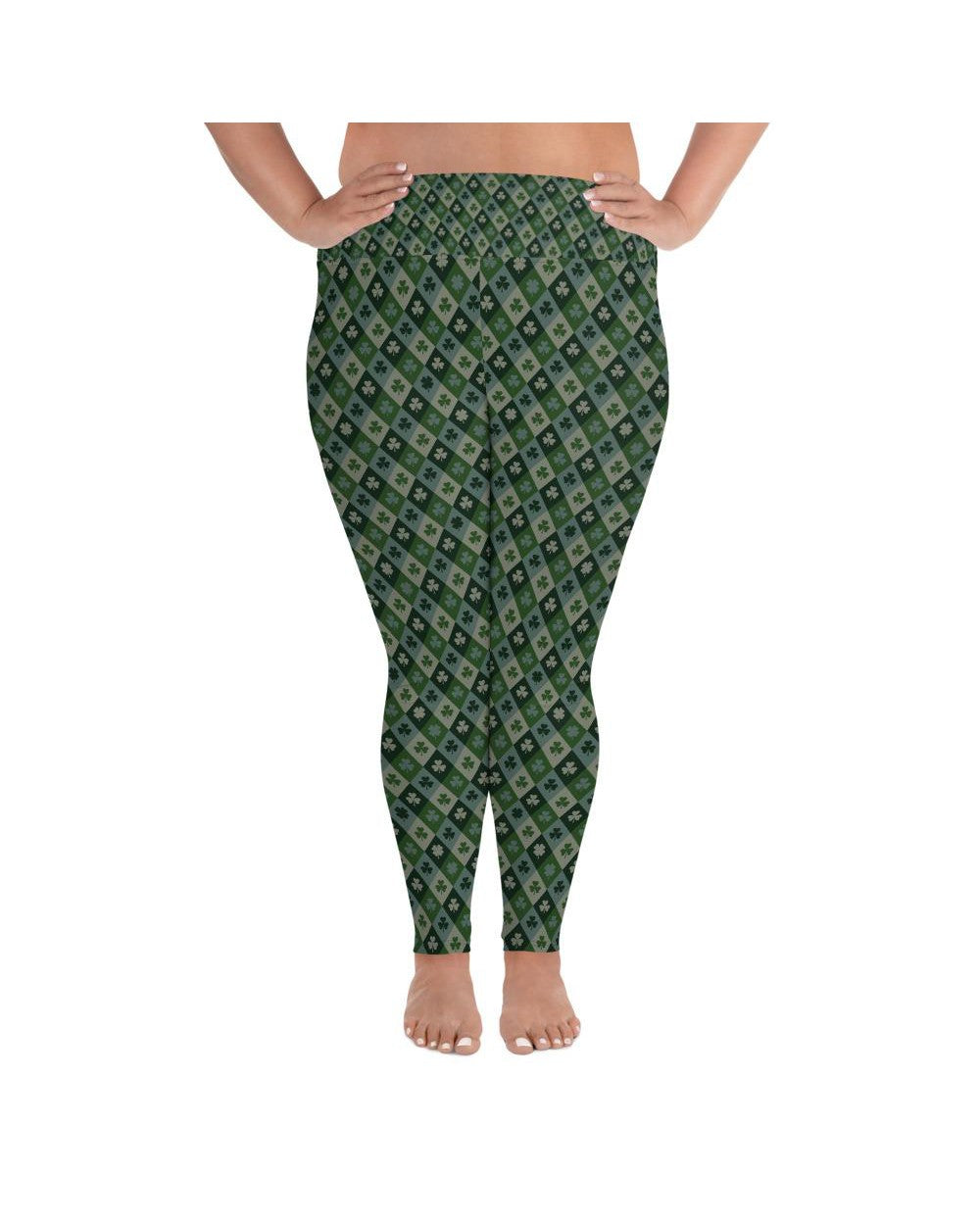 Shamrock Pattern Plus Size Leggings | GearBunch
