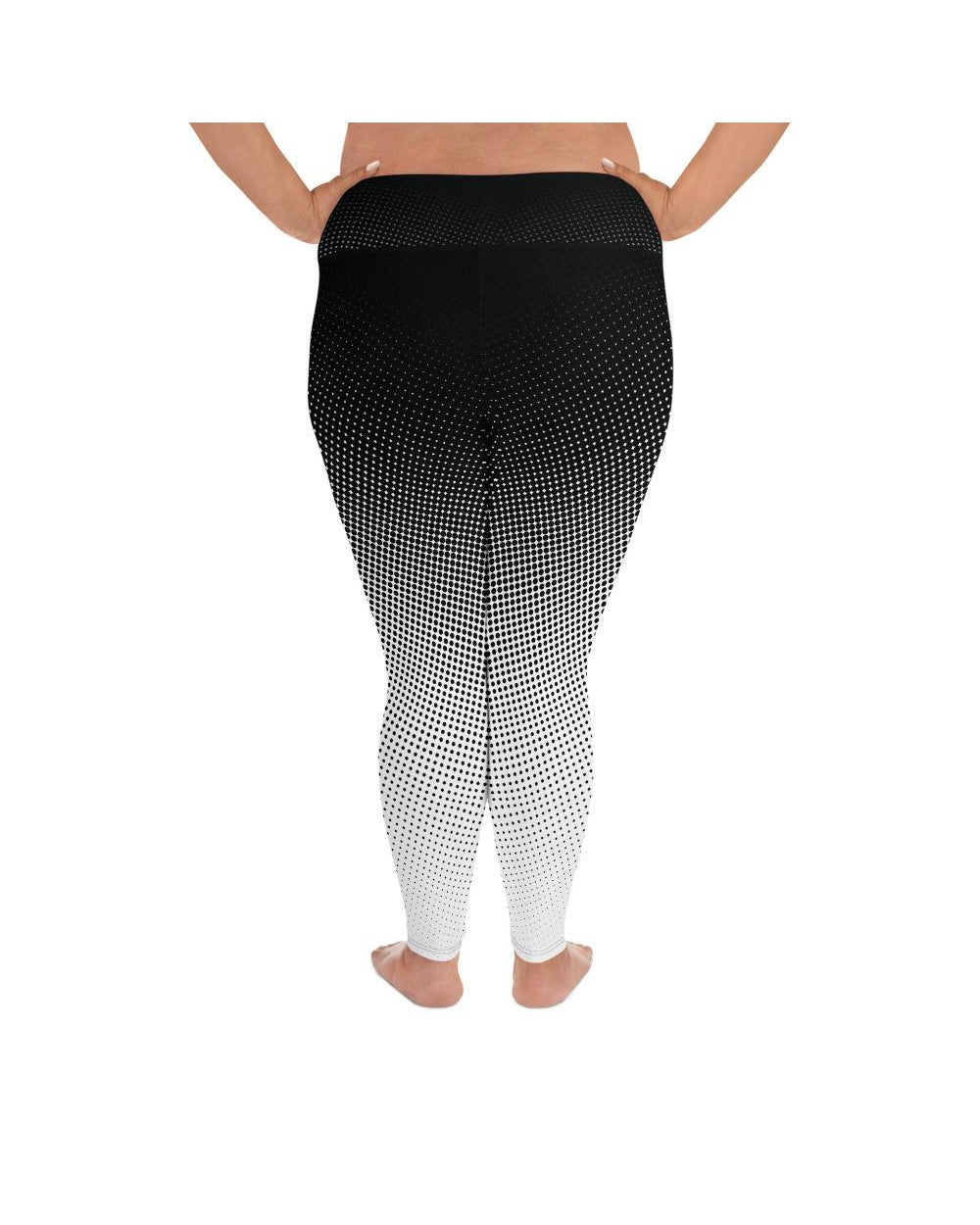 B&W Halftone Plus Size Leggings | GearBunch