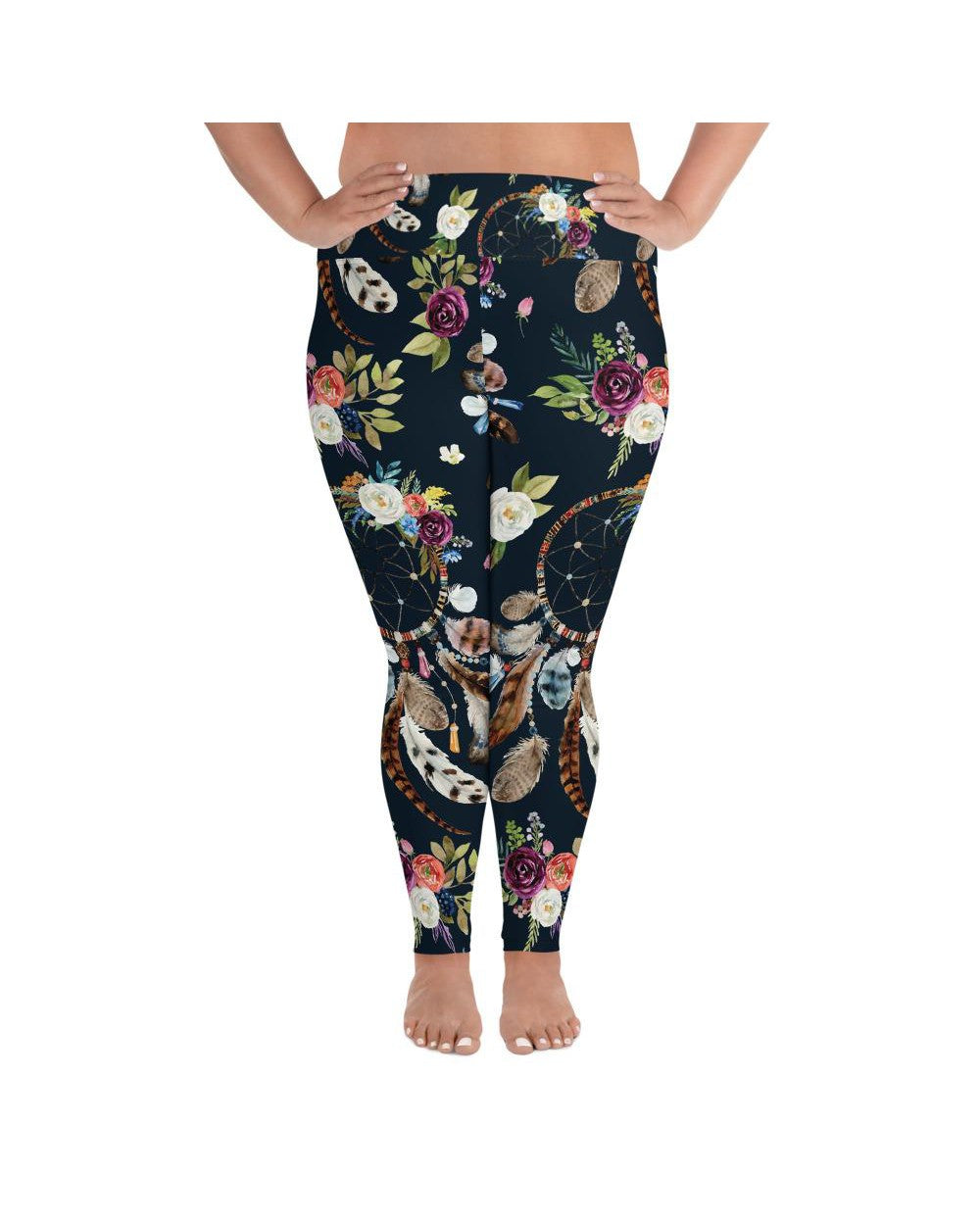 Boho Dreamcatcher and Flower Plus Size Leggings | GearBunch