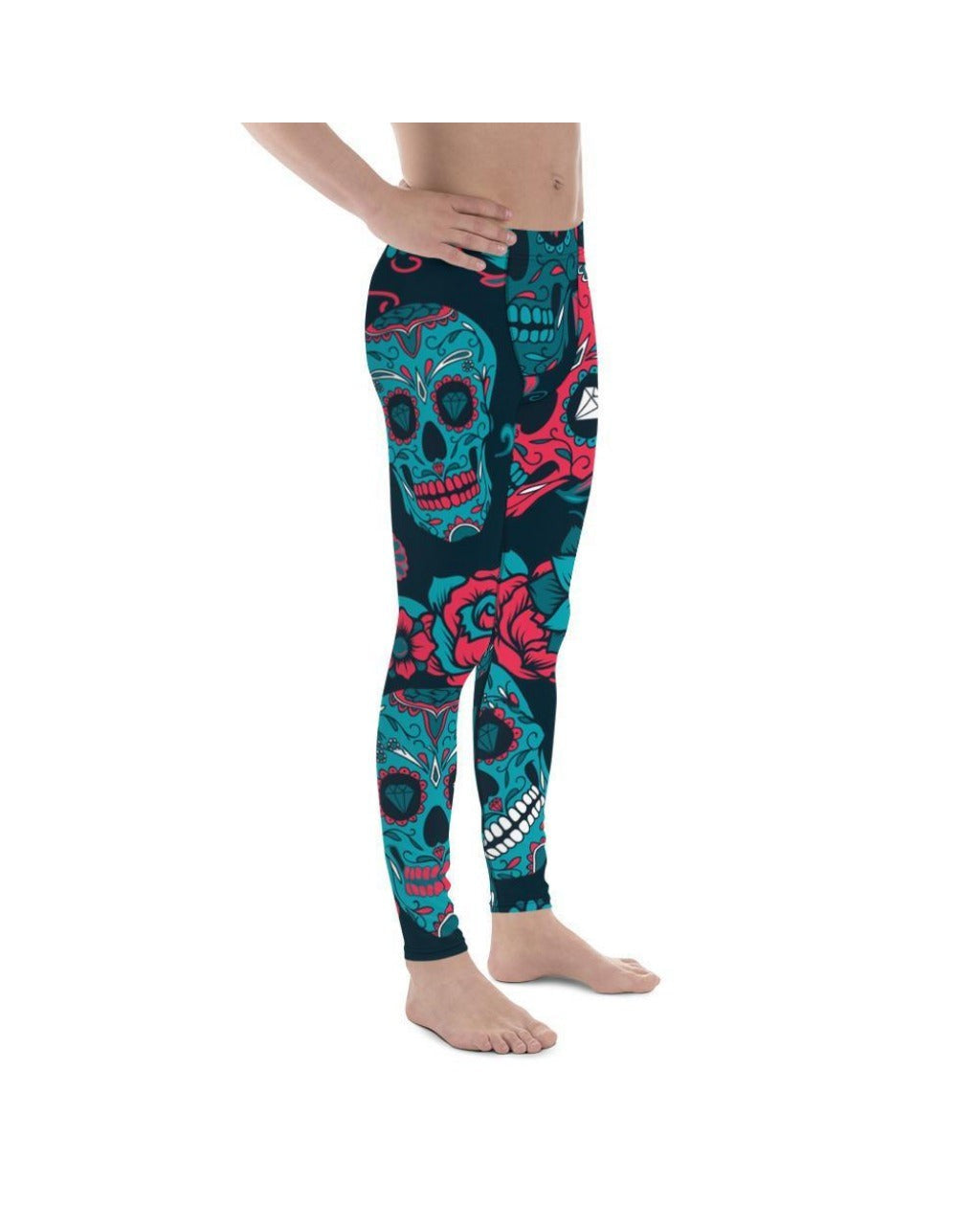 Blue Sugar Skull Meggings - Gearbunch