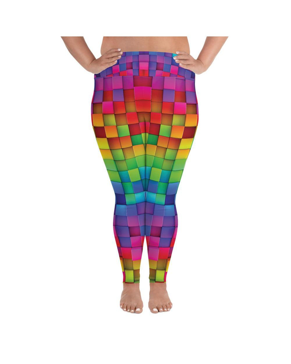 Rainbow Blocks Plus Size Leggings | GearBunch