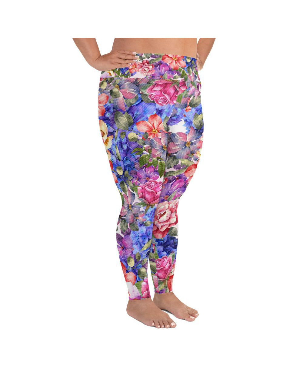 Colorful Floral Plus Size Leggings | GearBunch