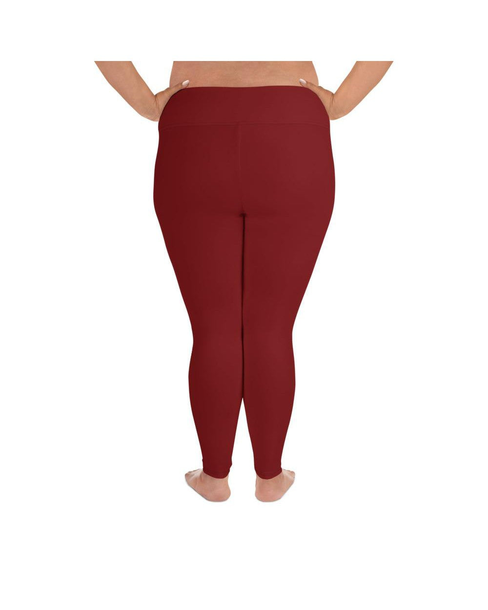 Solid Deep Red Plus Size Leggings | GearBunch