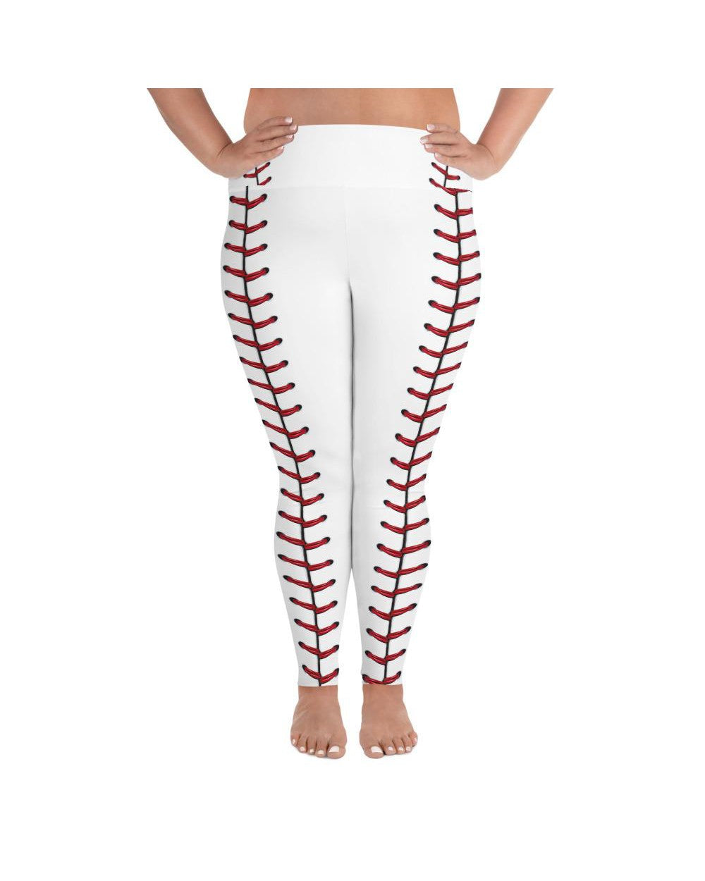 Baseball Stitches Plus Size Leggings | GearBunch
