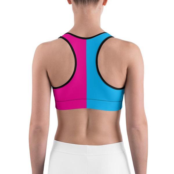 Two Tone Pink & Blue Sports Bra
