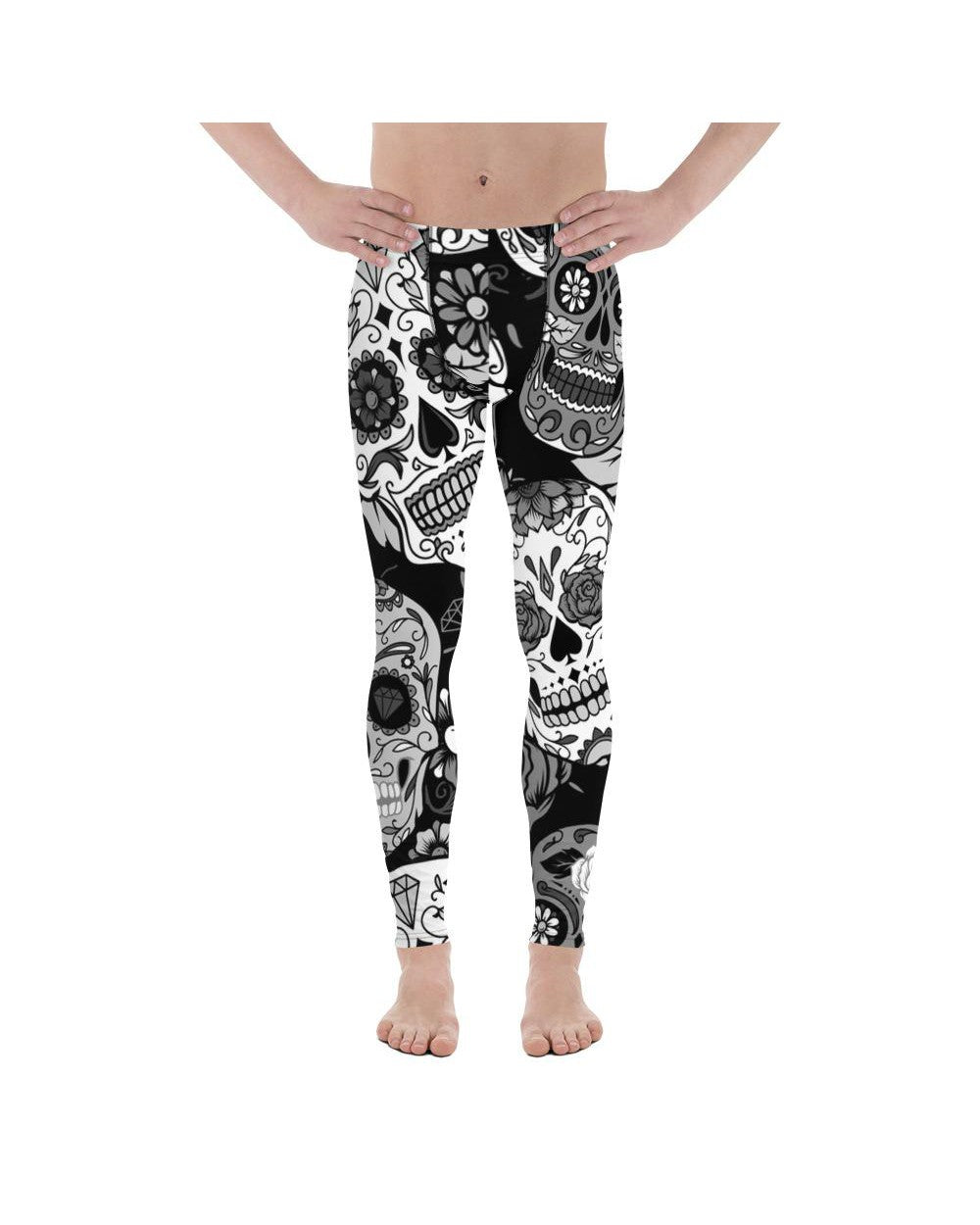 Black & White Sugar Skull Meggings Gearbunch