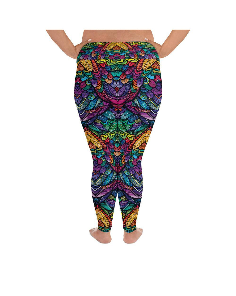 Colorful Feathers Plus Size Leggings