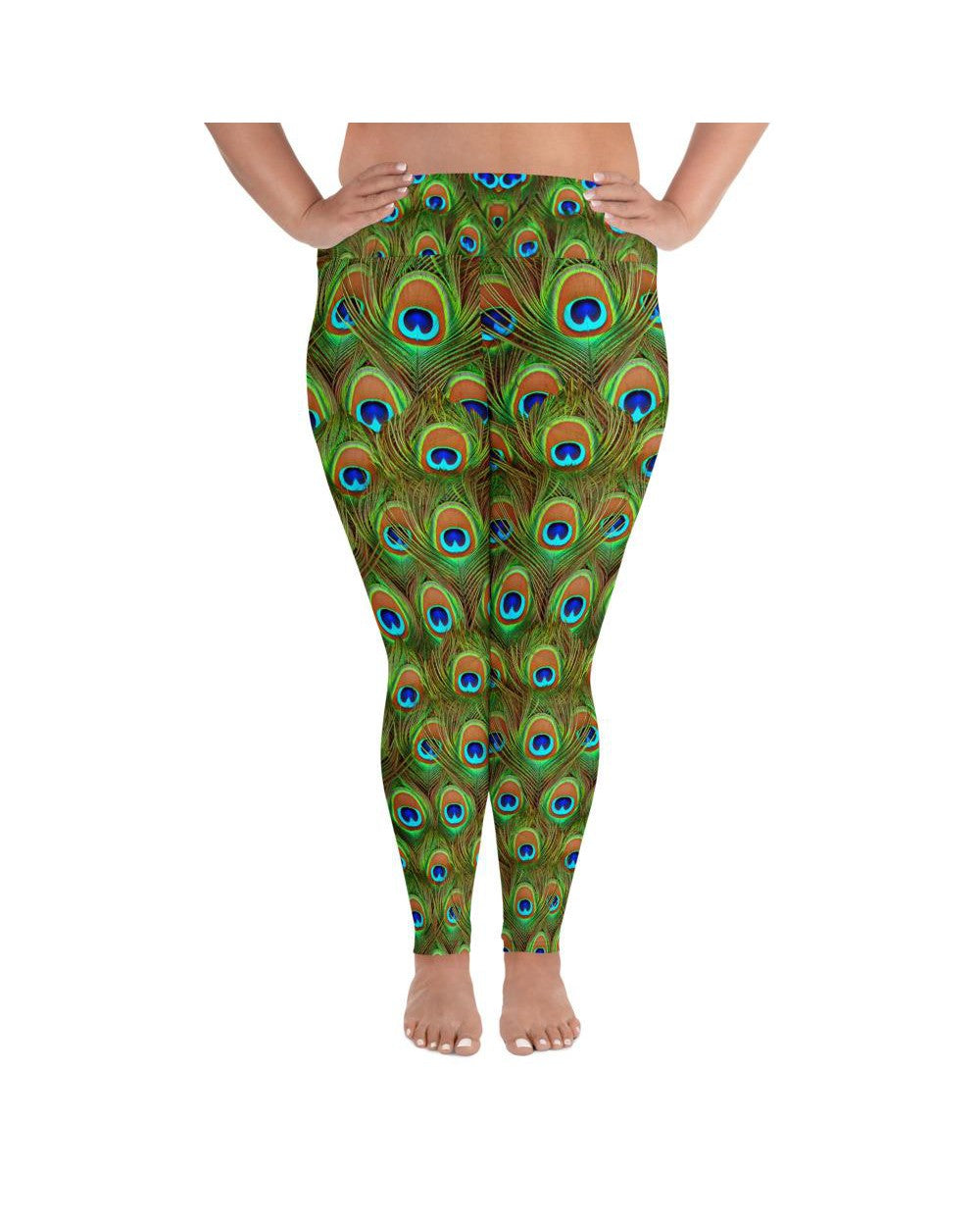 Peacock Feathered Plus Size Leggings