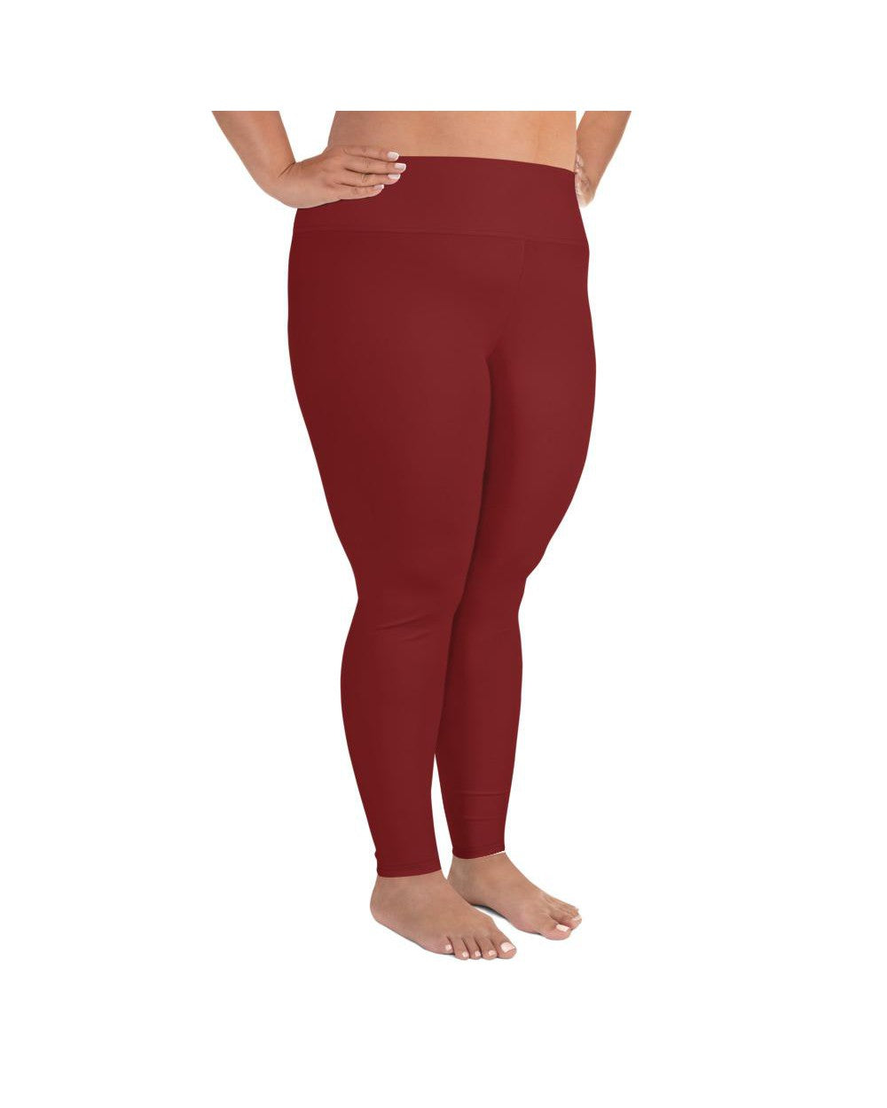 Solid Deep Red Plus Size Leggings | GearBunch