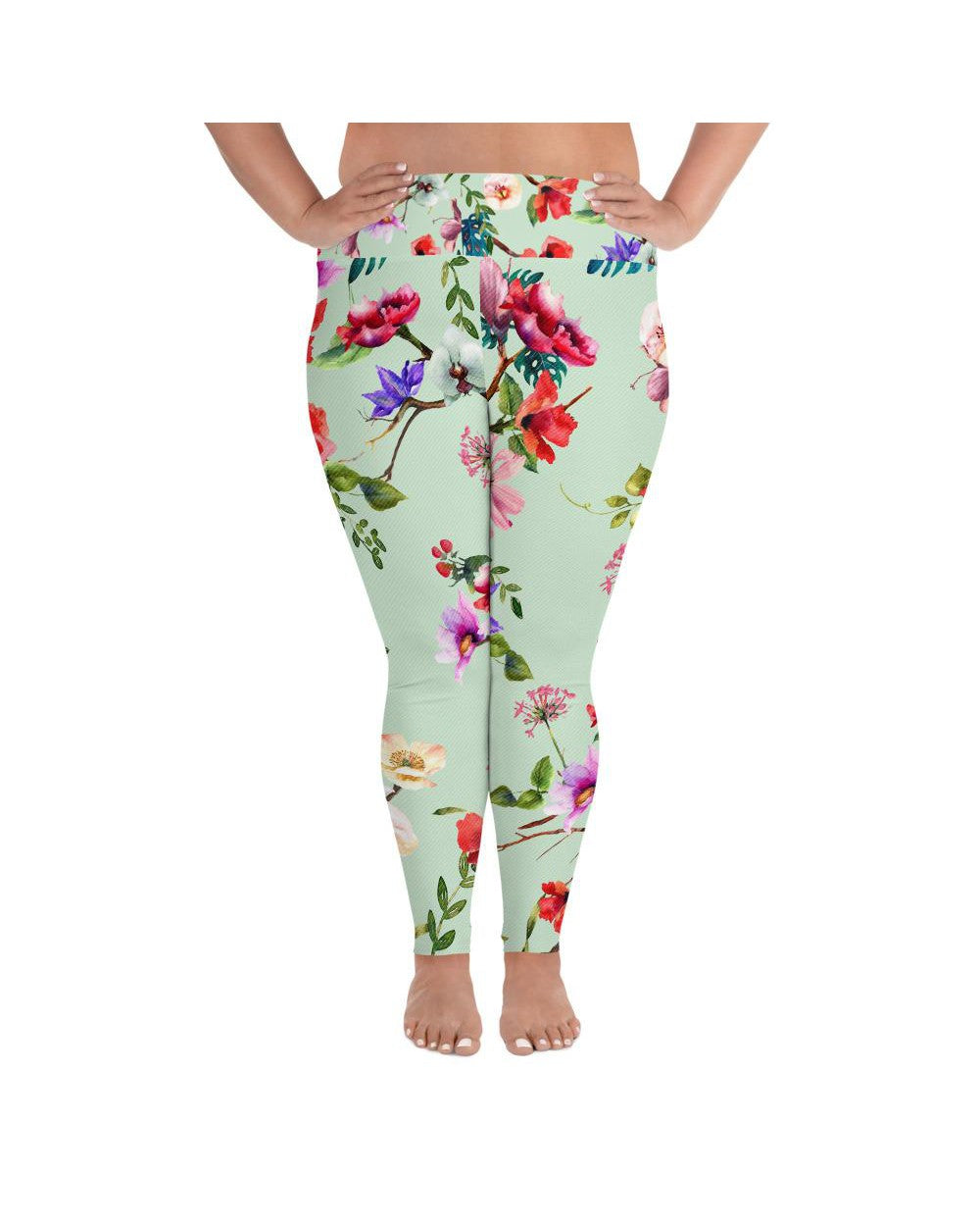 Pastel Floral Plus Size Leggings | GearBunch