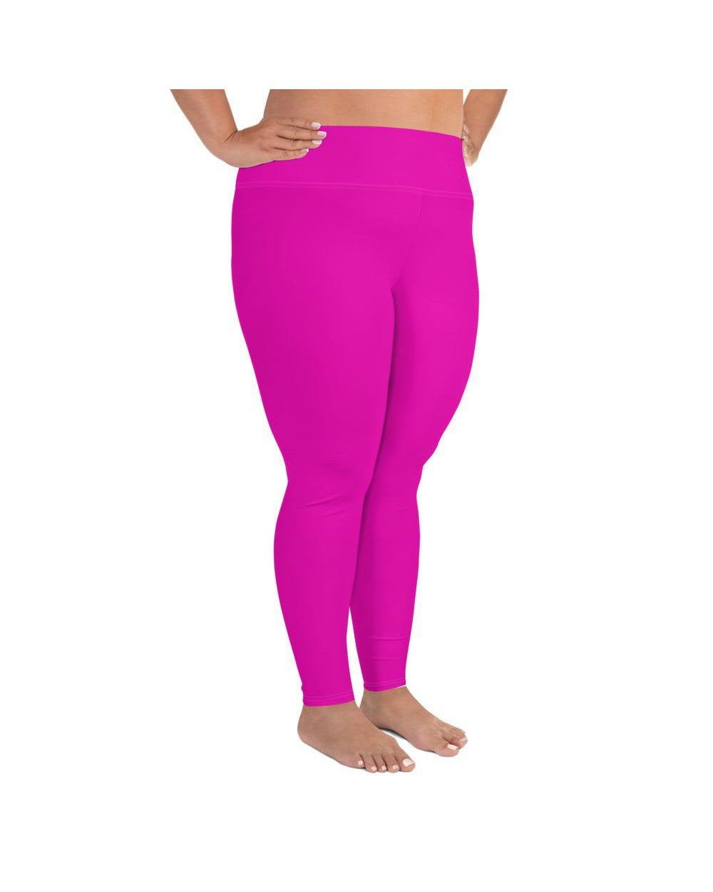 Solid Hot Pink Plus Size Leggings | GearBunch