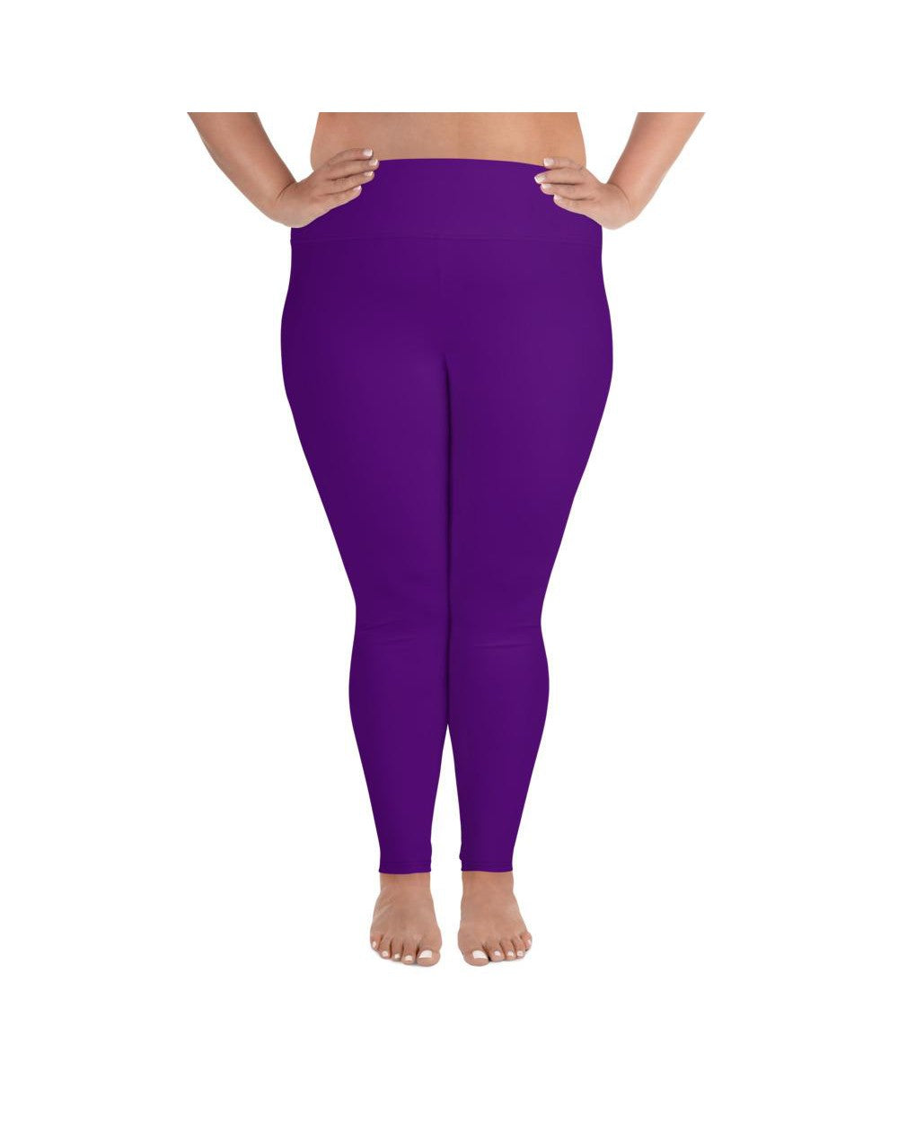 Solid Deep Purple Plus Size Leggings | GearBunch