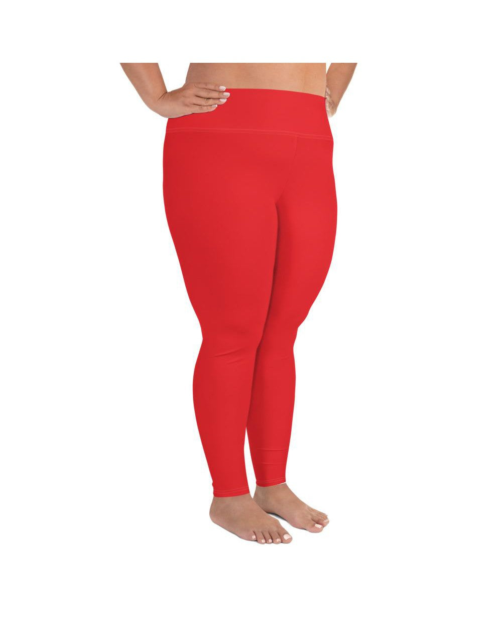 Solid Hot Red Plus Size Leggings | GearBunch