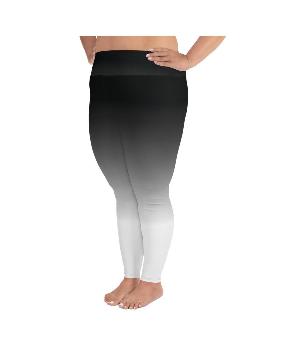 Ombre Black to White Plus Size Leggings Gearbunch