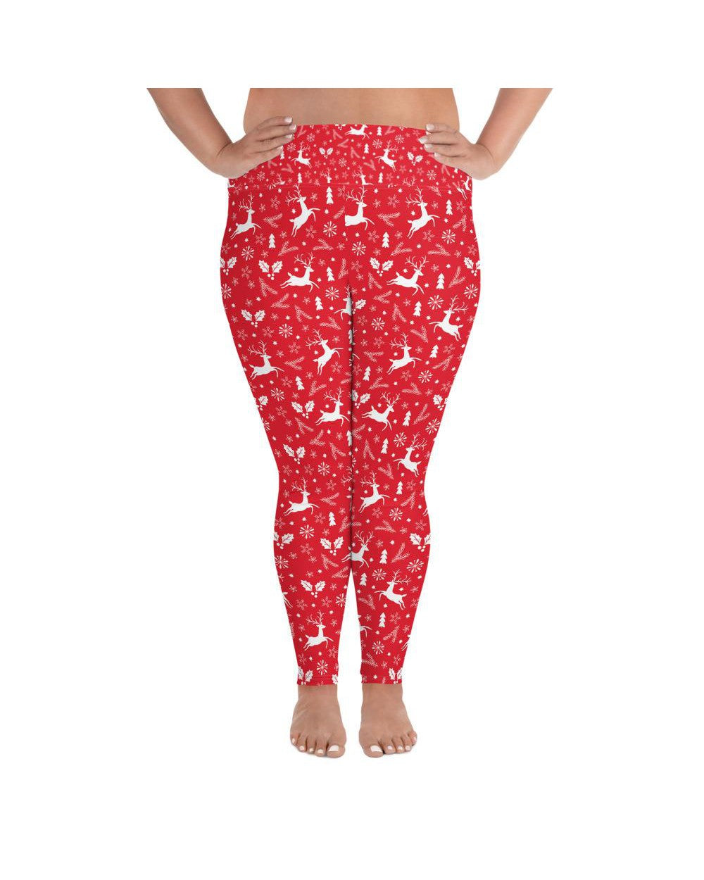 Red Reindeer Plus Size Leggings | GearBunch