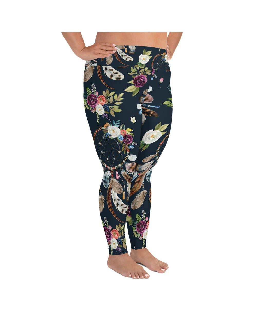 Boho Dreamcatcher and Flower Plus Size Leggings | GearBunch