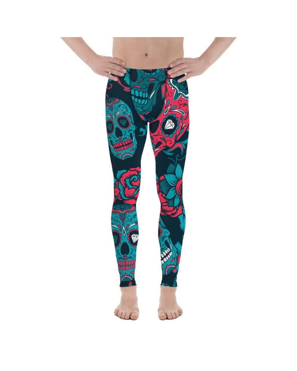 Blue Sugar Skull Meggings | GearBunch