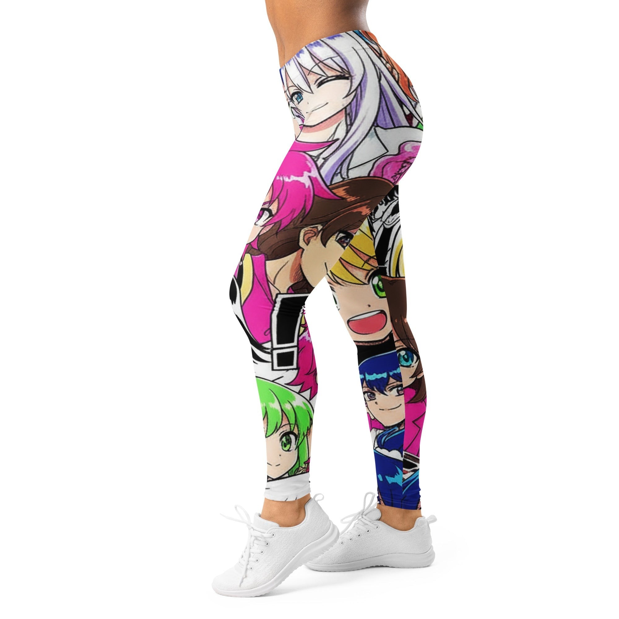 Lifestyle image of a model wearing Anime Collage Sakura School Leggings from GearBunch