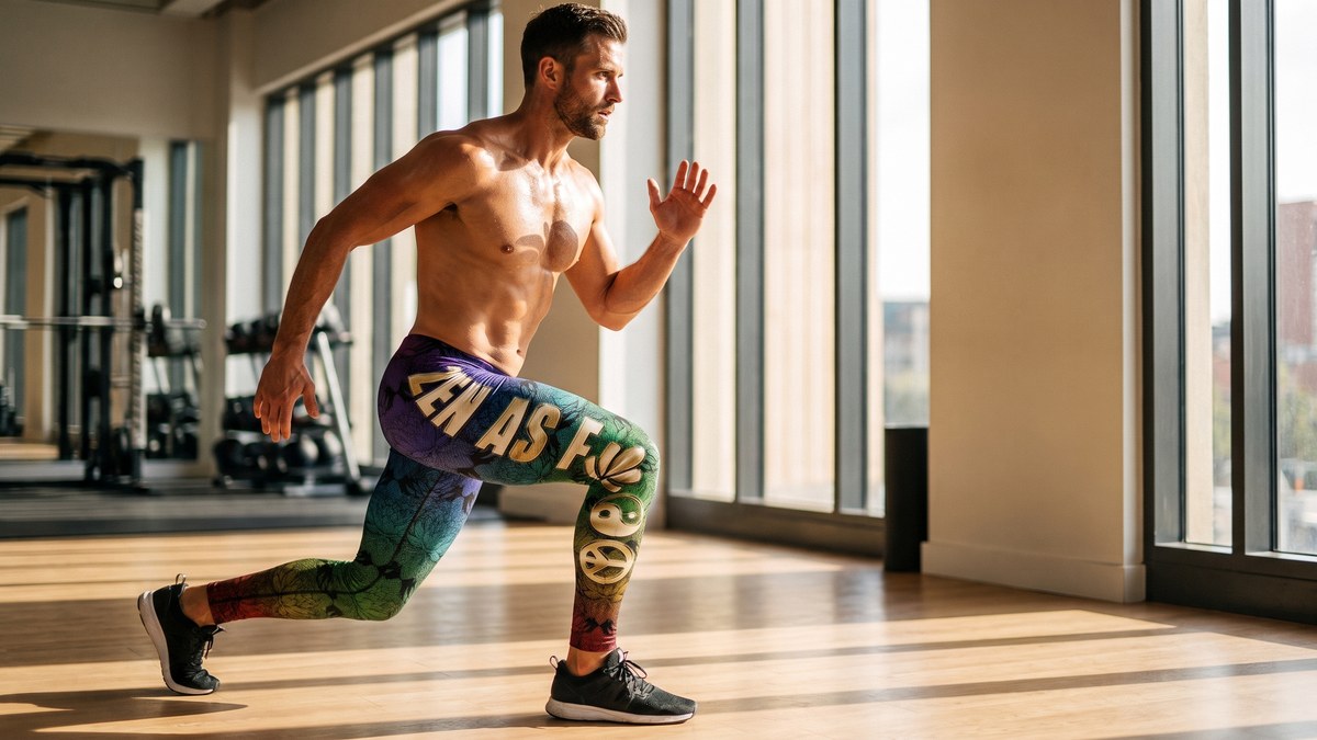 Lifestyle image of a model wearing Zen as F@#$ Yoga Leggings from GearBunch