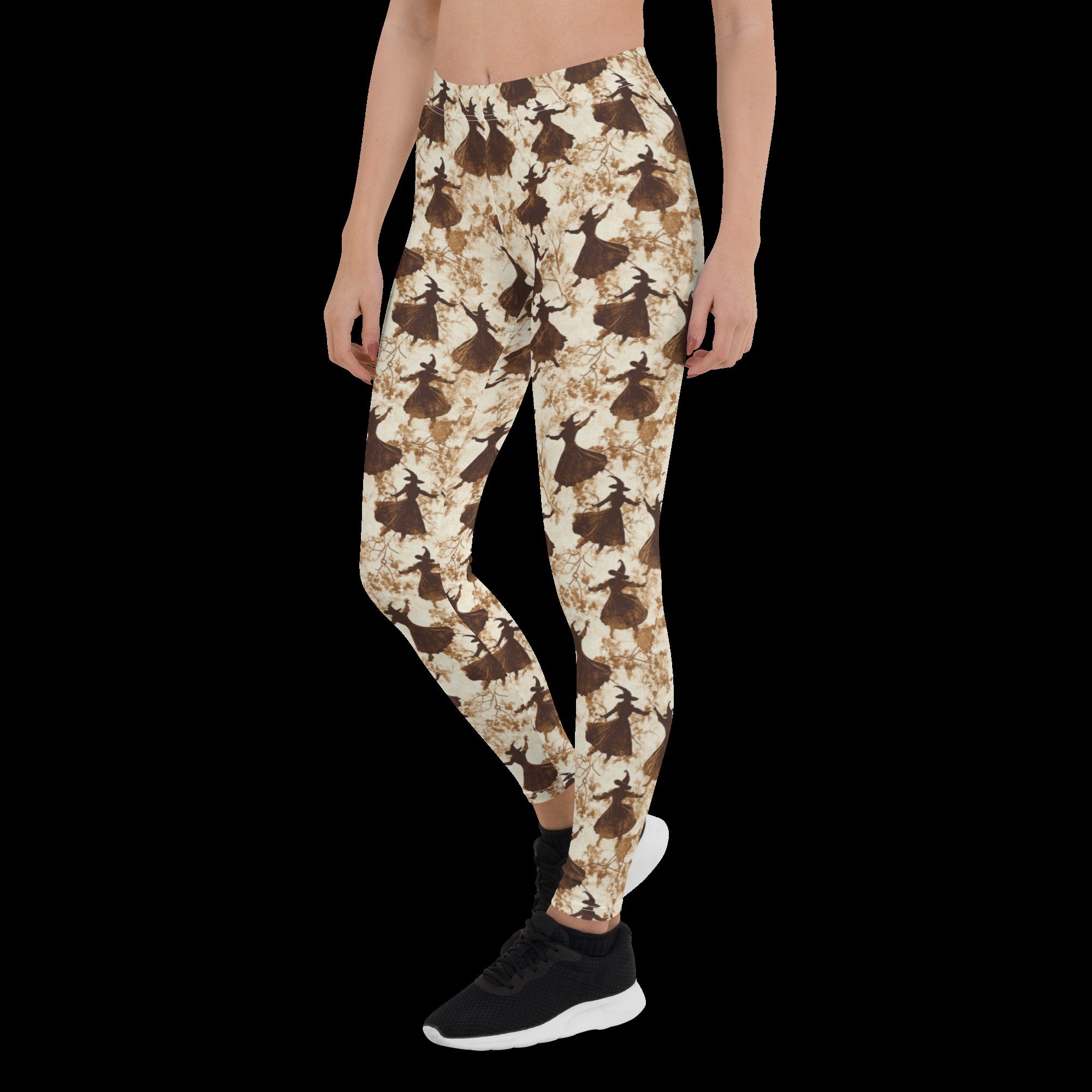Lifestyle image of a model wearing Dancing Witch Leggings from GearBunch