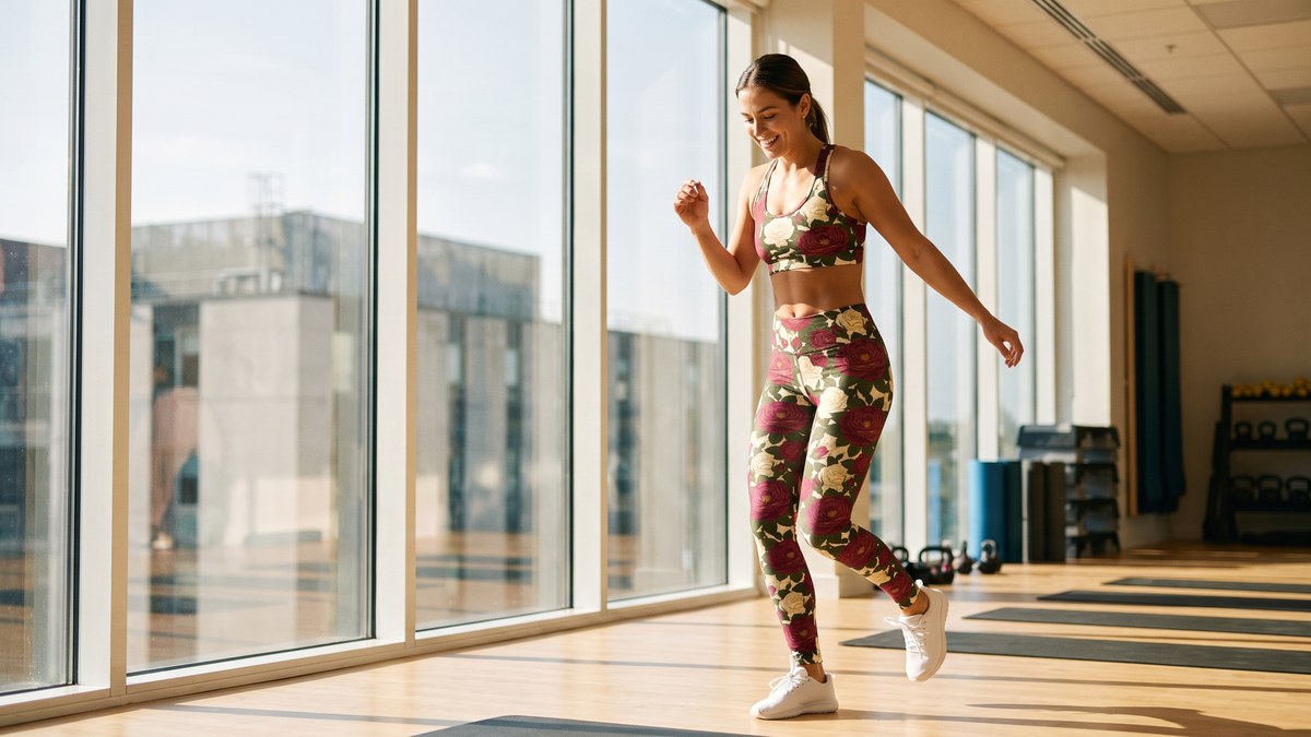 Lifestyle image of a model wearing Sugar Skull Good girl / bad girl Capris from GearBunch