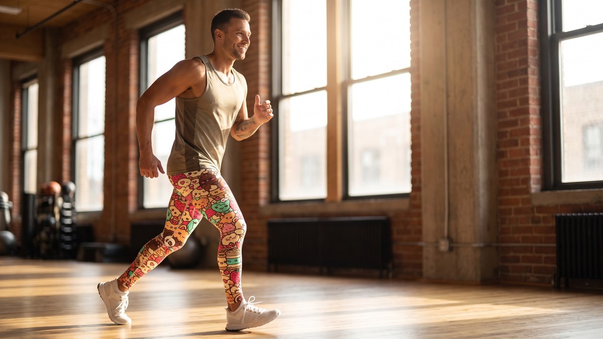 Lifestyle image of a model wearing Kawaii Ice Cream Dream Meggings from GearBunch
