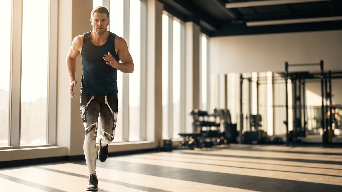 Lifestyle image of a model wearing Climbing Skeleton Meggings from GearBunch