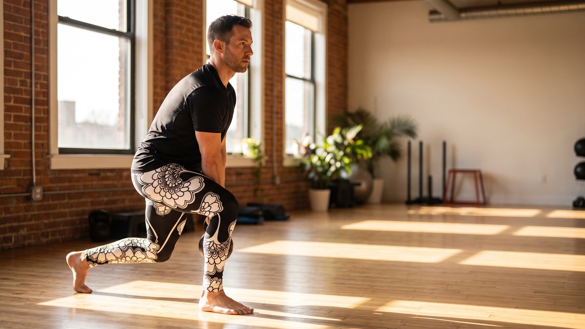 Lifestyle image of a model wearing Japanese Floral Meggings from GearBunch