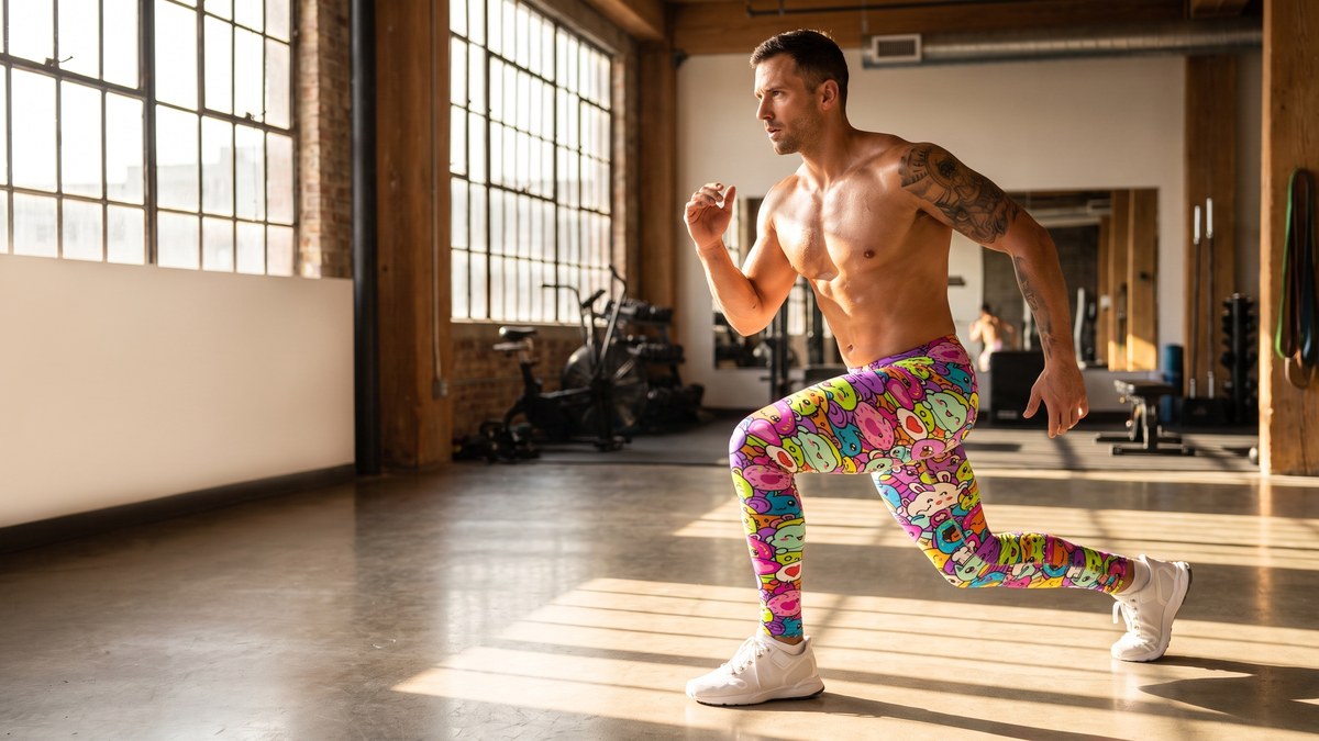 Lifestyle image of a model wearing Kawaii Monster Pals Meggings from GearBunch