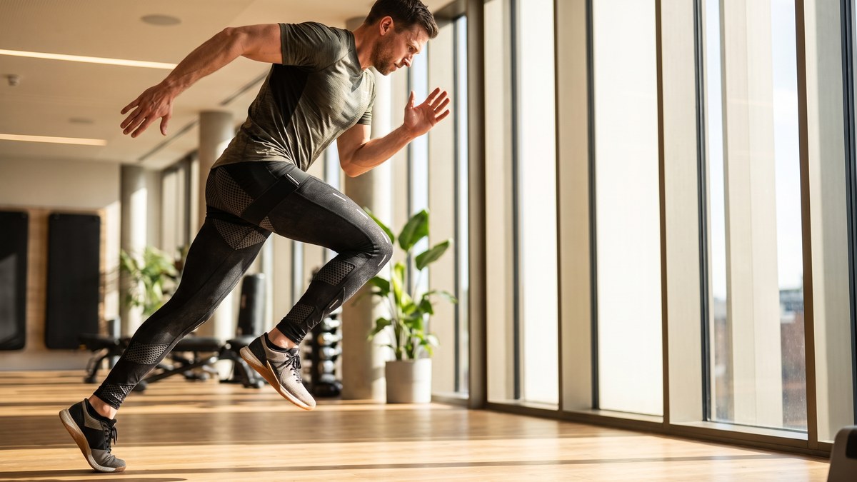 Lifestyle image of a model wearing Stealth Leather Armor Meggings from GearBunch