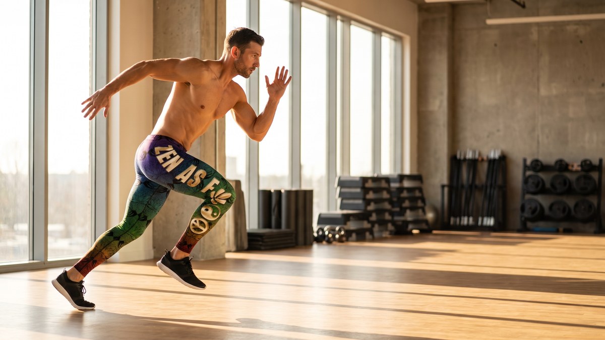 Lifestyle image of a model wearing Zen as F@#$ Yoga Leggings from GearBunch
