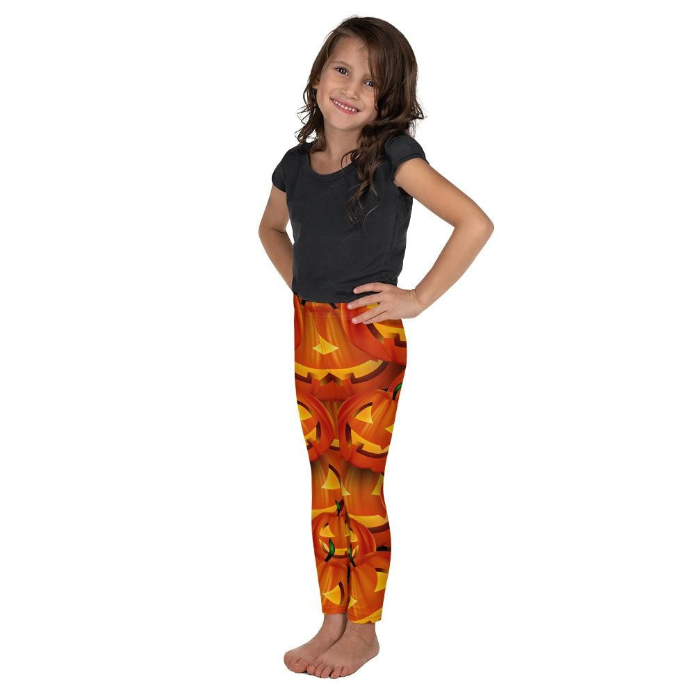 Lifestyle image of a model wearing Halloween Pumpkin Capris from GearBunch