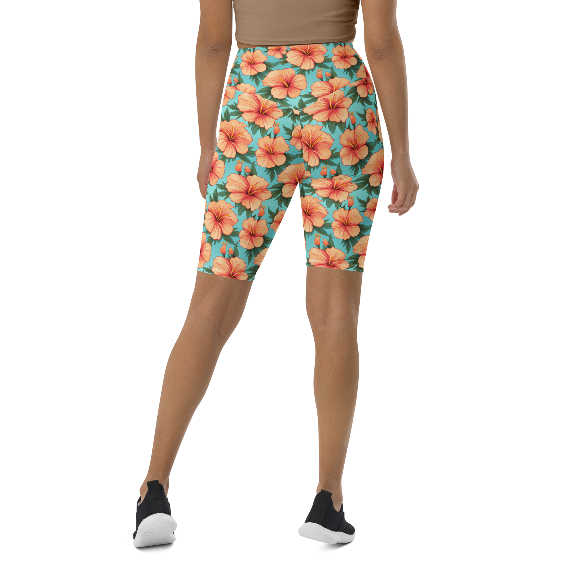 Tropical Hibiscus Bike Shorts