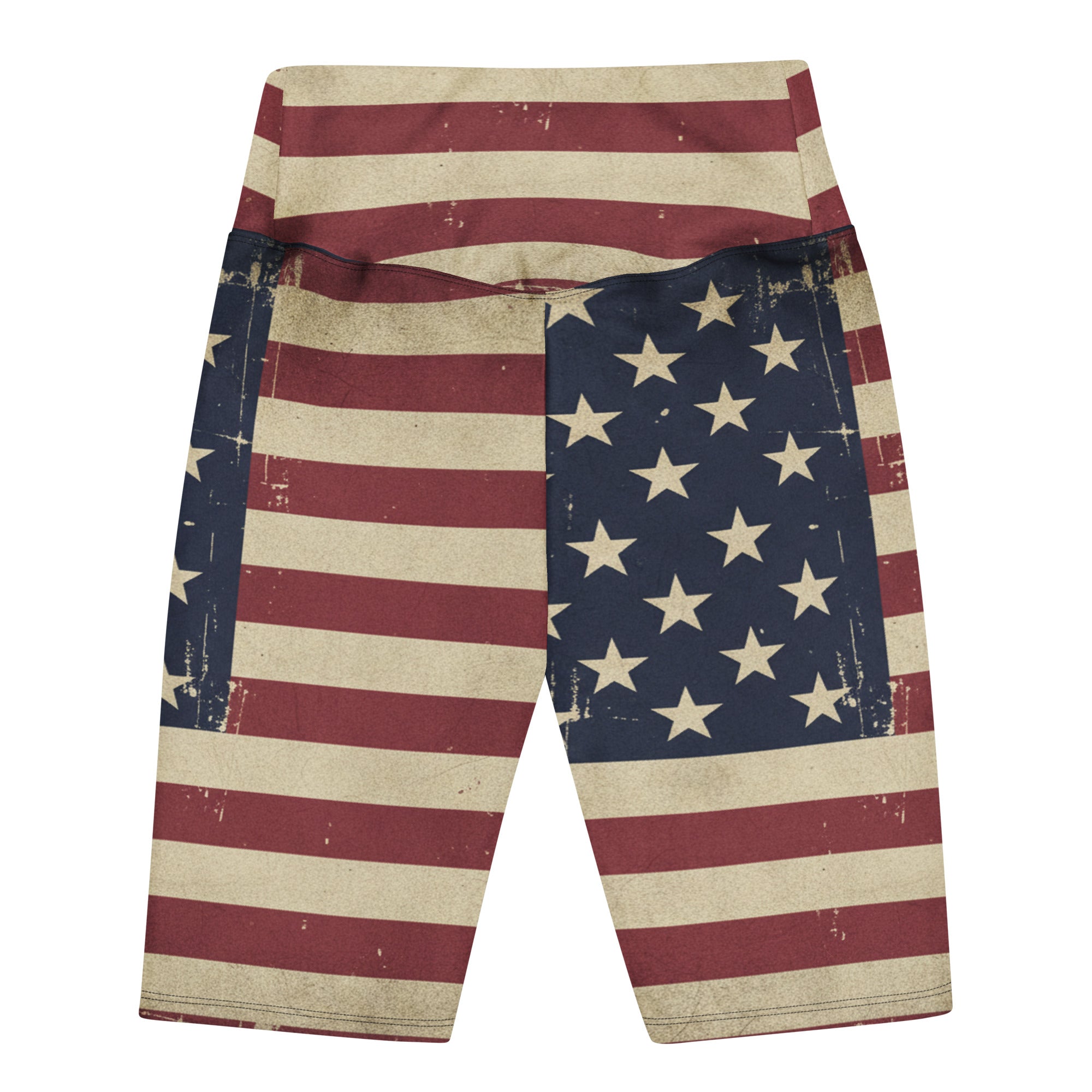 Vintage Distressed American Flag Bike Shorts | GearBunch