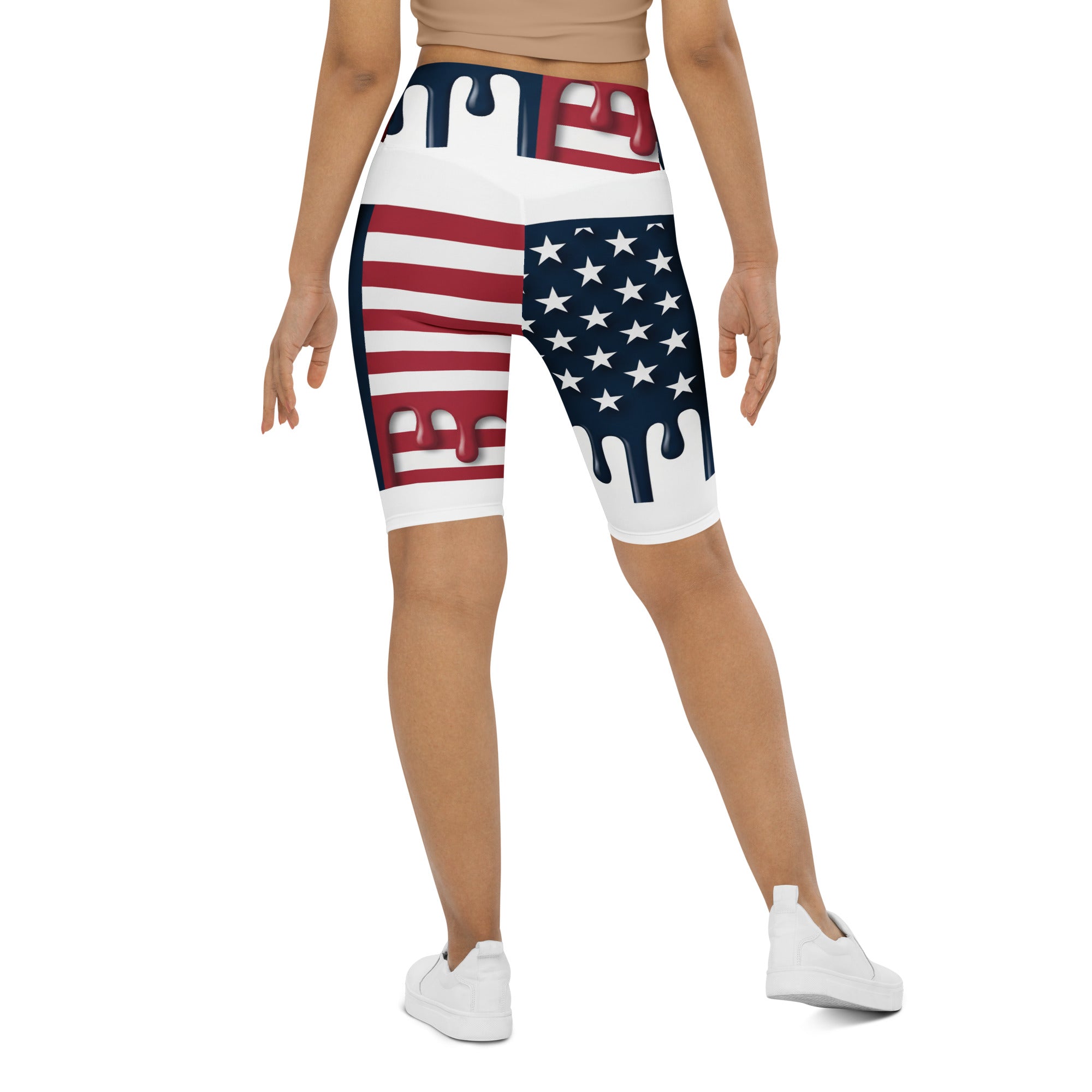 Stars and Stripes Drip Bike Shorts | GearBunch