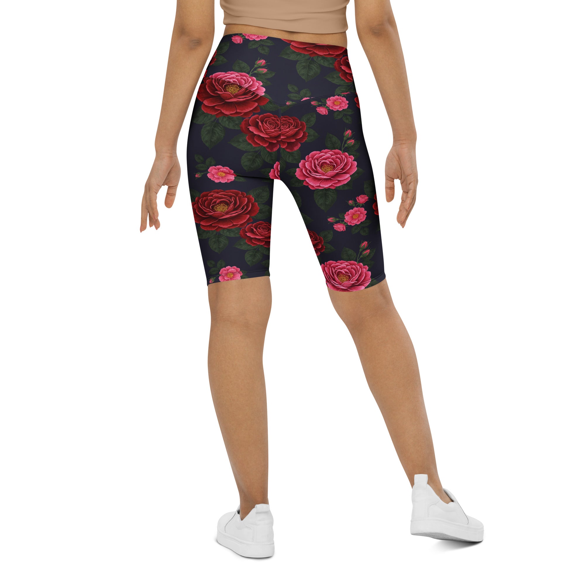 Midnight Garden Roses Bike Shorts | GearBunch