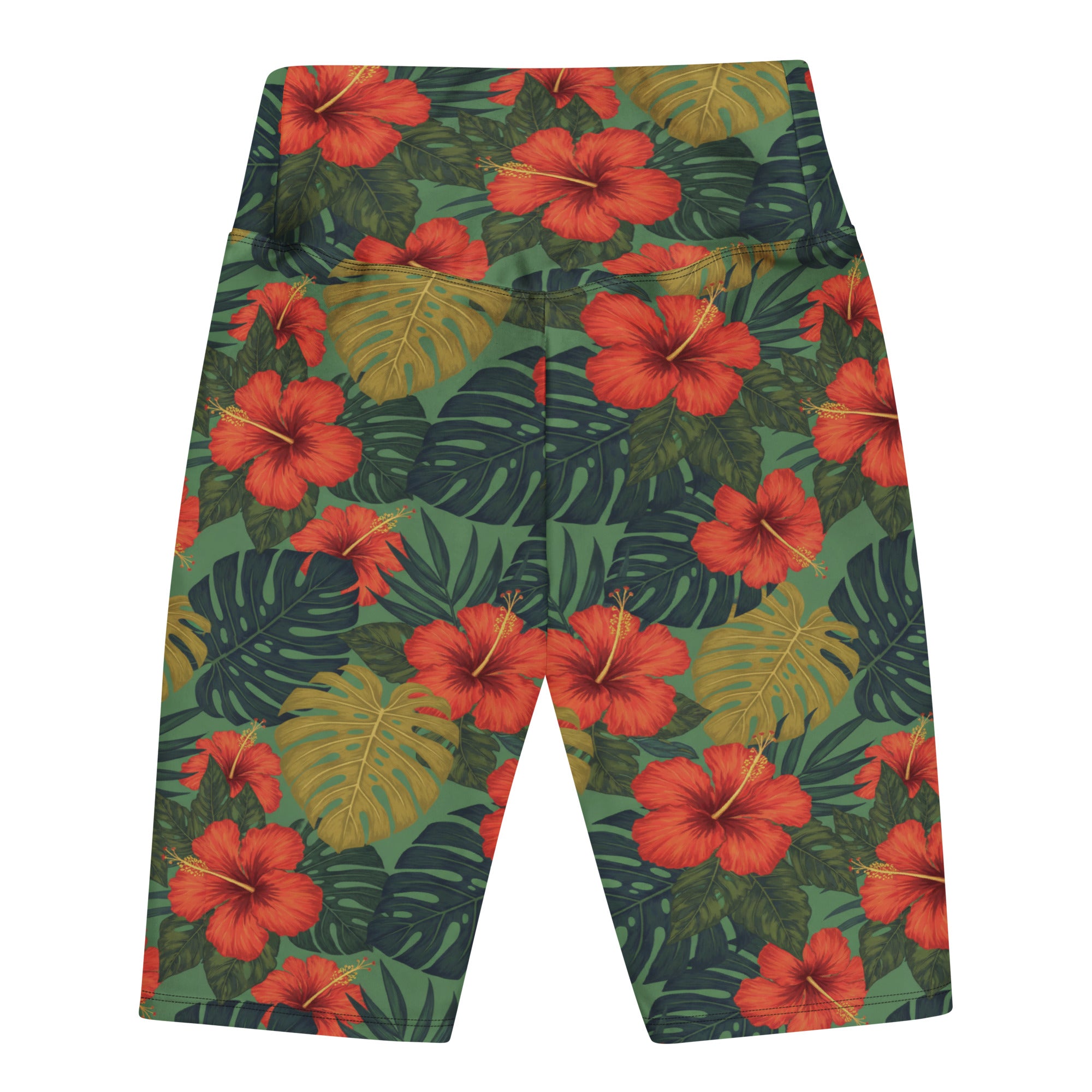 Bold Tropical Leaves Bike Shorts | GearBunch