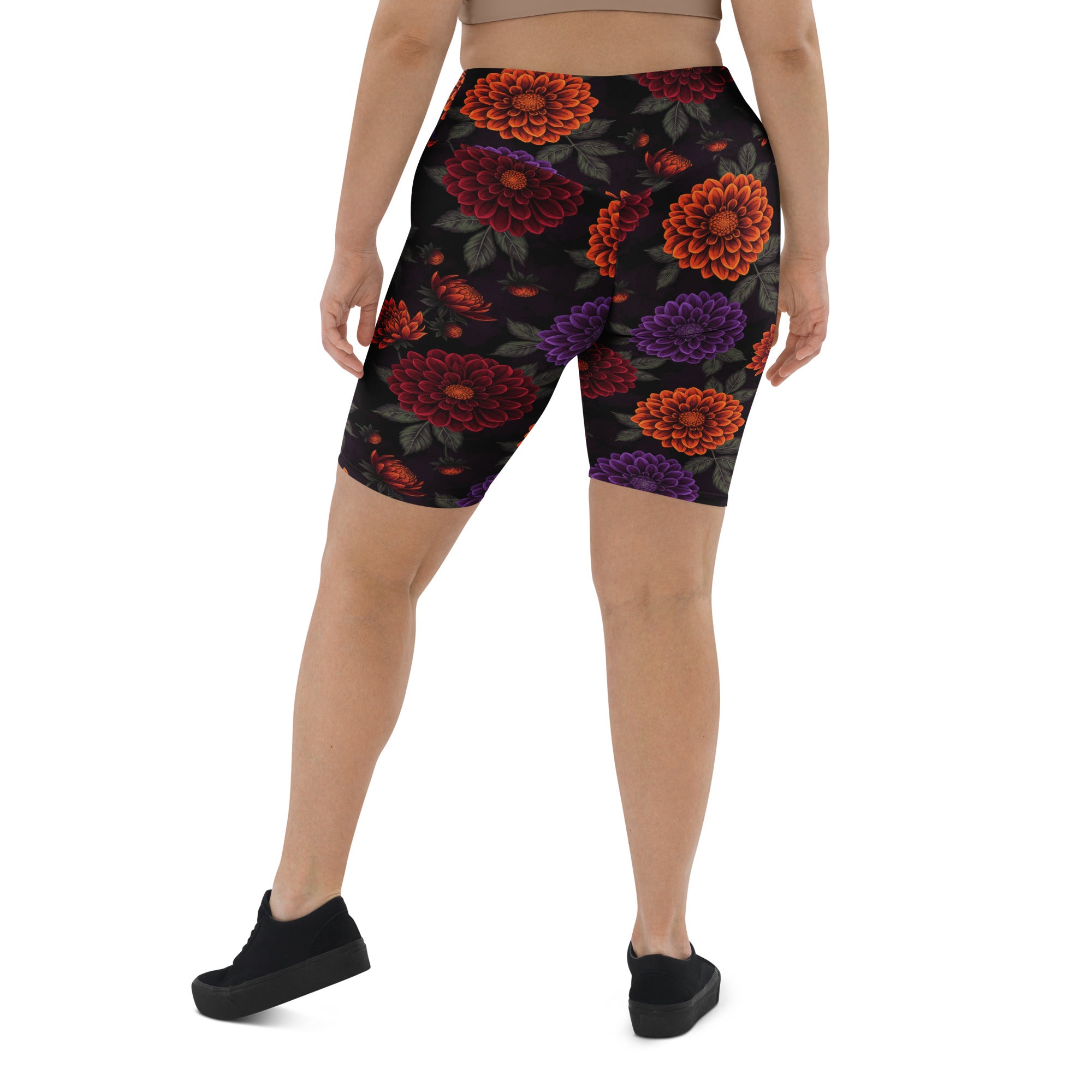 Opulent Dahlia Garden Bike Shorts | GearBunch