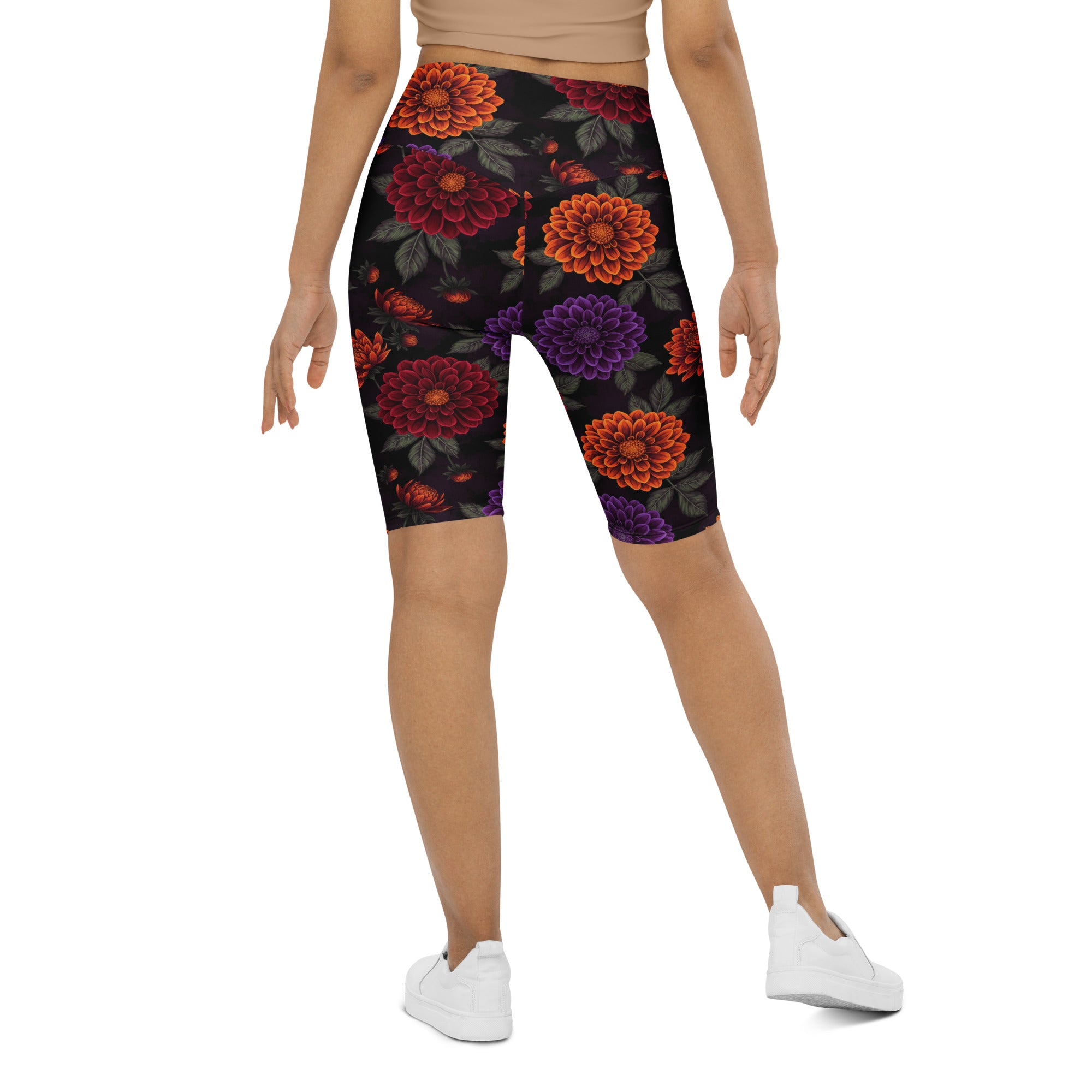 Opulent Dahlia Garden Bike Shorts | GearBunch