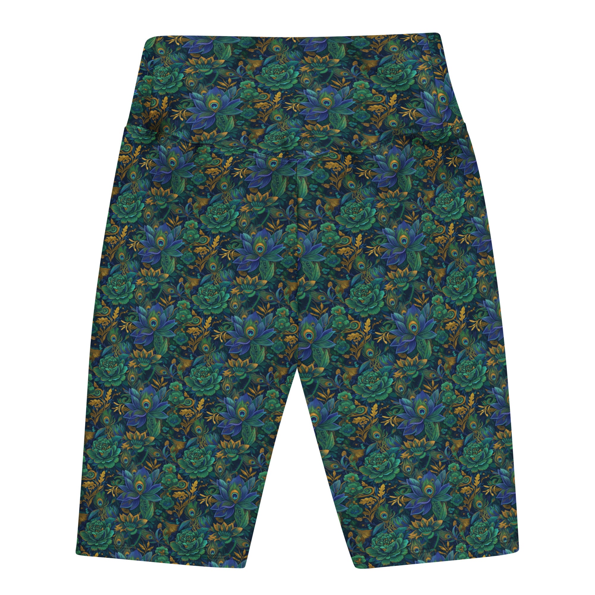 Peacock Feathers Splendour Bike Shorts | GearBunch